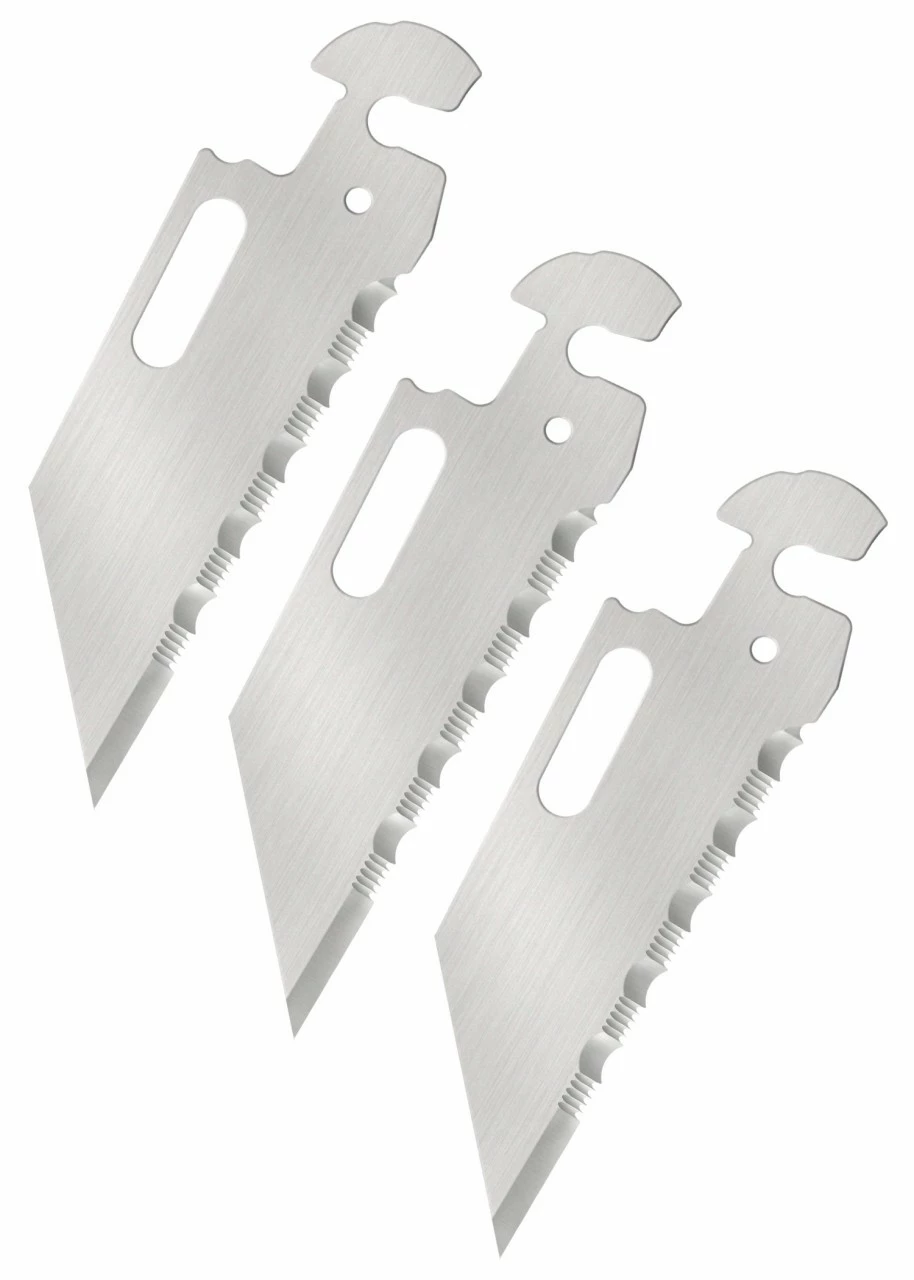 Cold Steel Click-N-Cut Folder Ersatzklingen, Standard, Gezahnt, 3er Pack – Bild 2